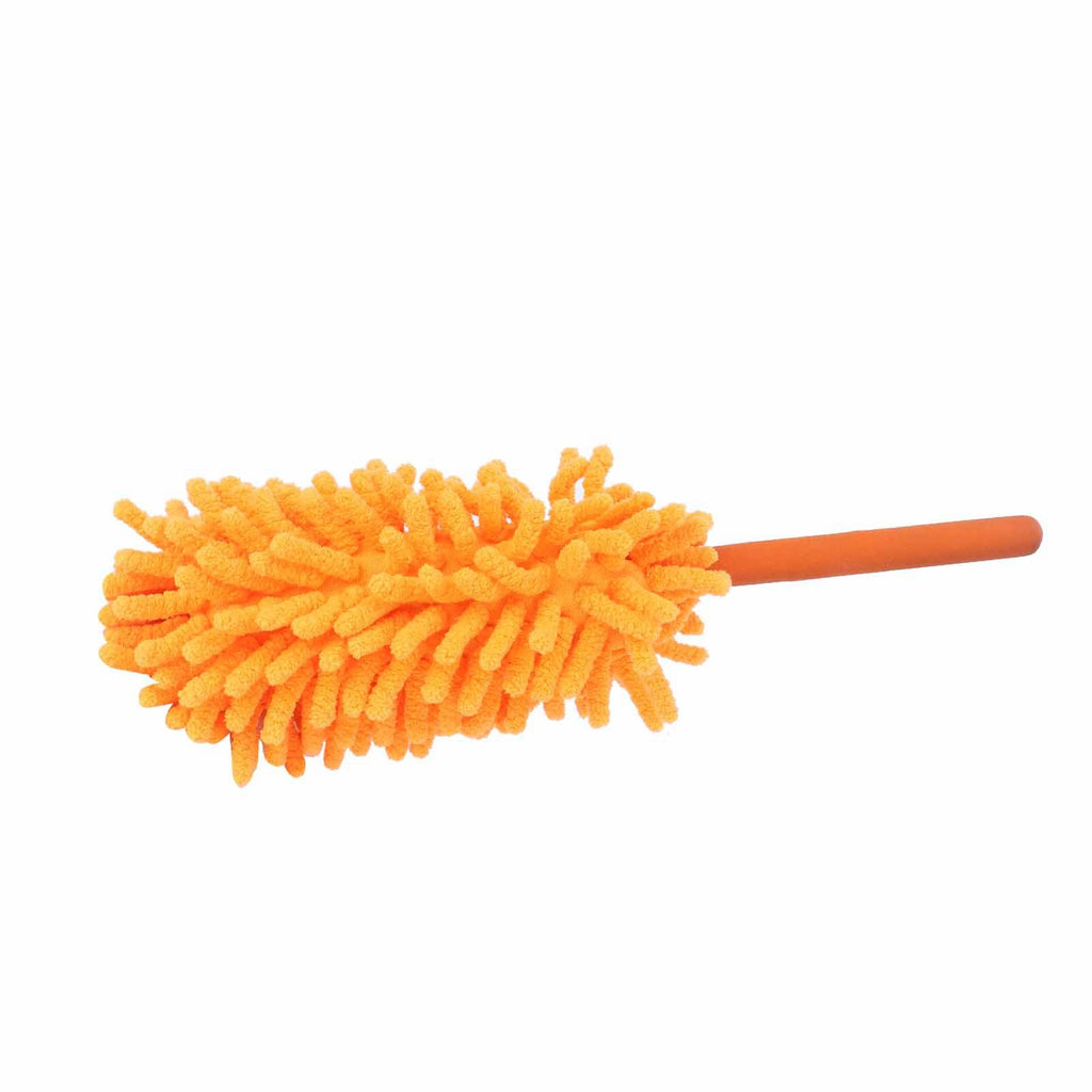 Telescopic Duster Detachable Washable 72cm Chenille Dust Removal Tool for Home Cleaning Orange