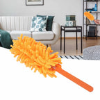 Telescopic Duster Detachable Washable 72cm Chenille Dust Removal Tool for Home Cleaning Orange