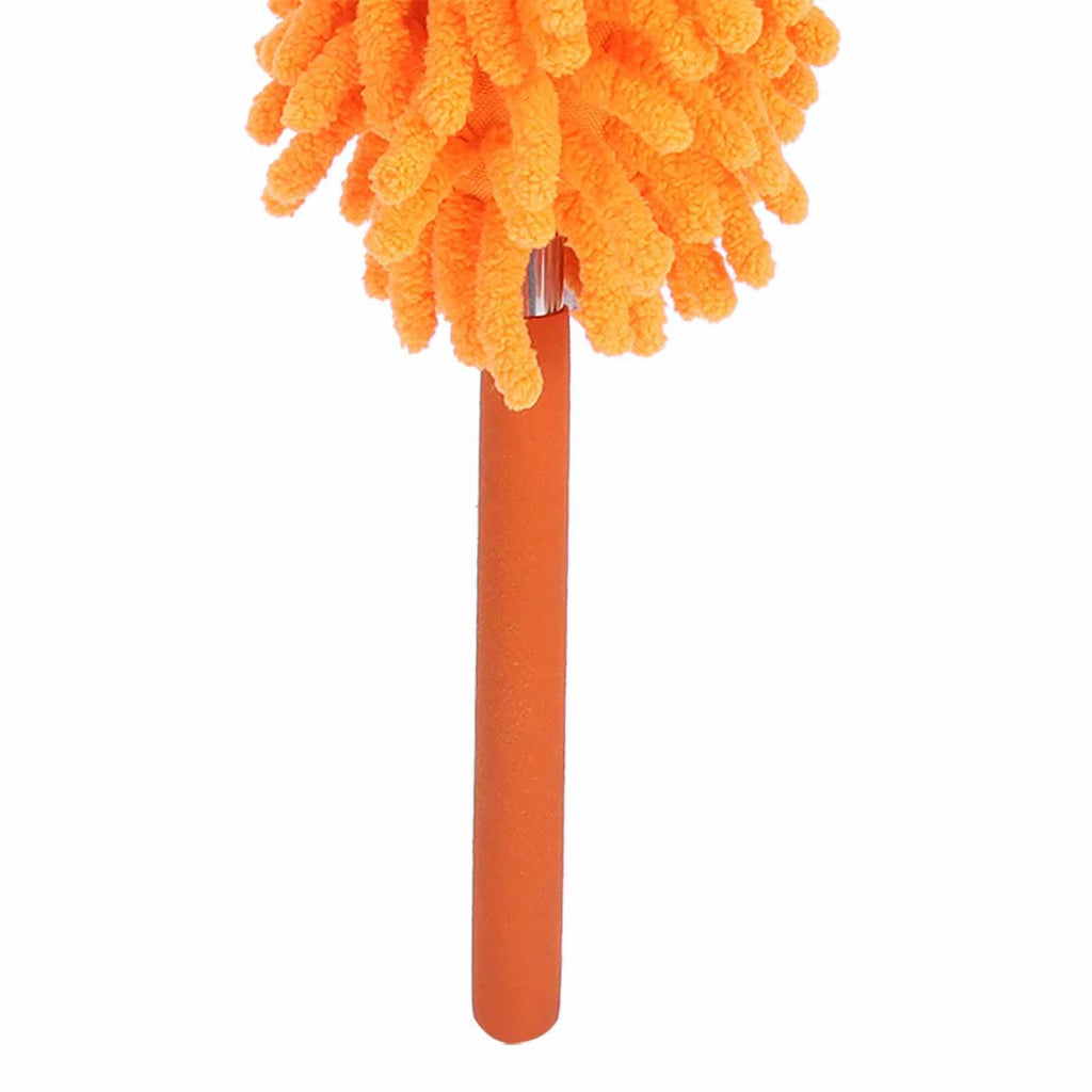 Telescopic Duster Detachable Washable 72cm Chenille Dust Removal Tool for Home Cleaning Orange