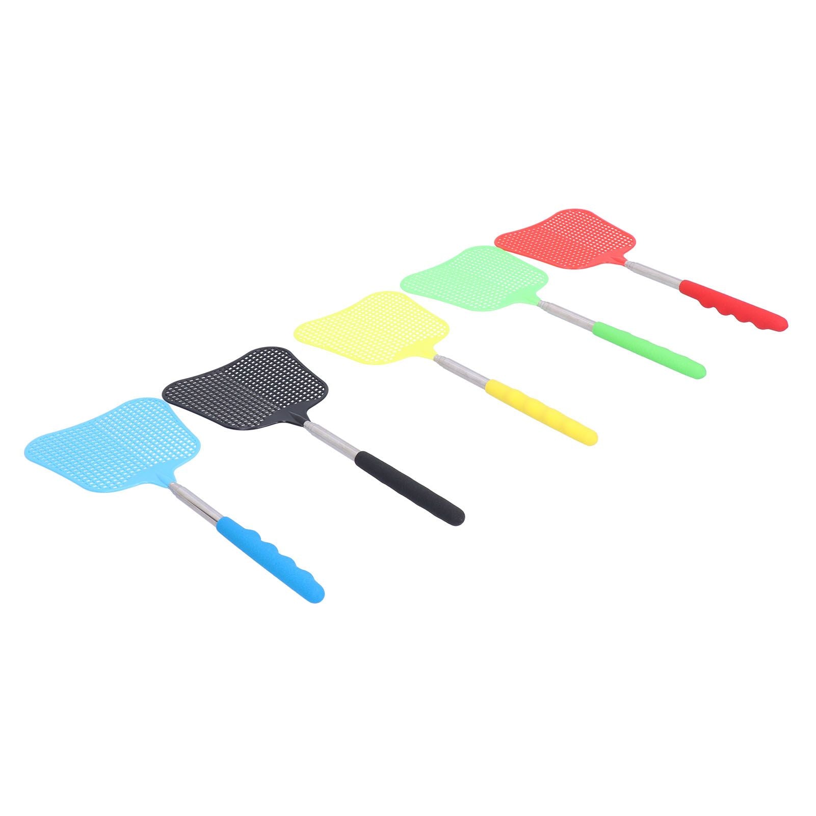 5PCS Plastic Fly Swatter with Retractable Rod Thicken PlantainShaped Fly Swatter for Home
