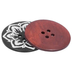 10Pcs Round Buttons Mixed Pattern Carving 4‑Holes Button DIY Art Crafts Supplies
