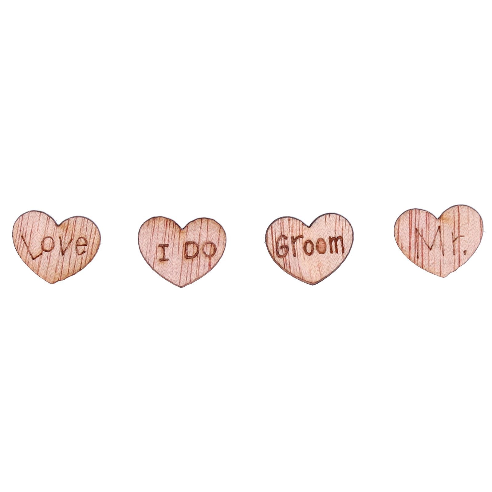 500Pcs Heart‑Shape Chips Wood Grain Slice Decoration DIY Hand‑Made Scrapbook Crafts