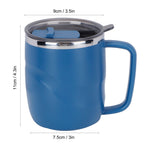 400ml Coffee Mug Stainless Steel Anti Scalding Water Cup with Lid for Home Office Wonderful Gift(Blue )