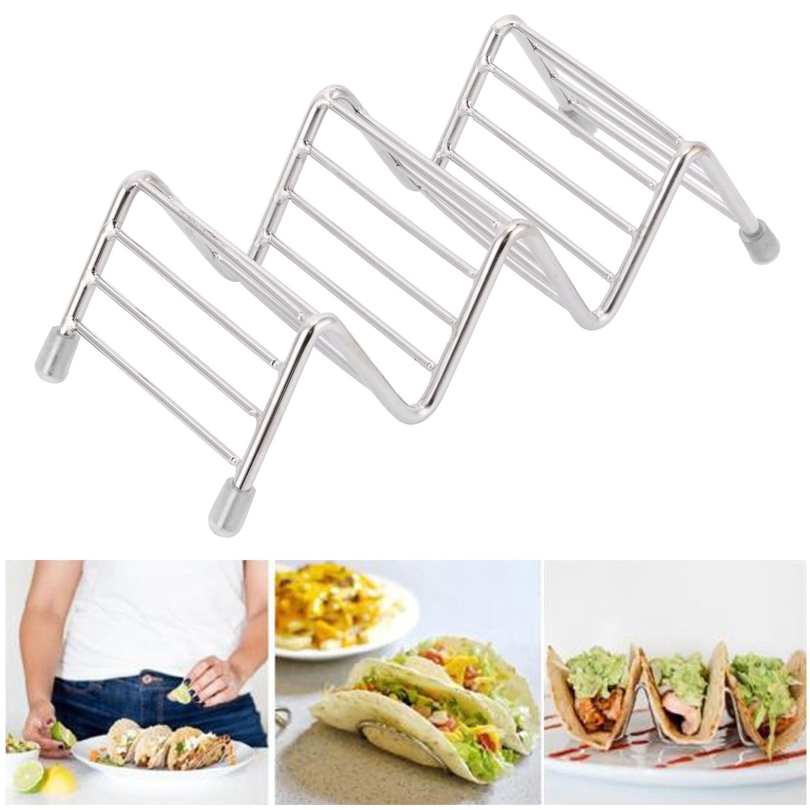 Taco Holder Innovative 304 Stainless Steel Pancake Stand Tray for Kitchen Restaurant2/3 Grid
