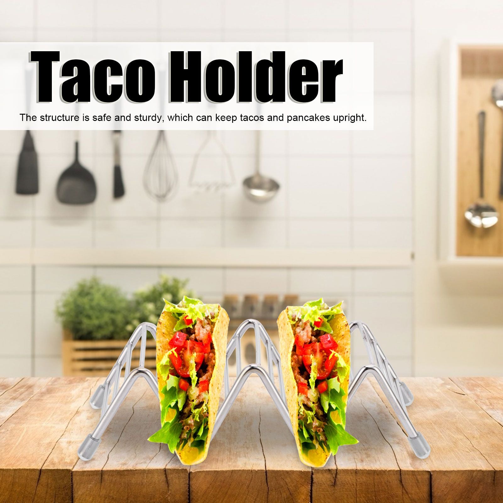 Taco Holder Innovative 304 Stainless Steel Pancake Stand Tray for Kitchen Restaurant2/3 Grid