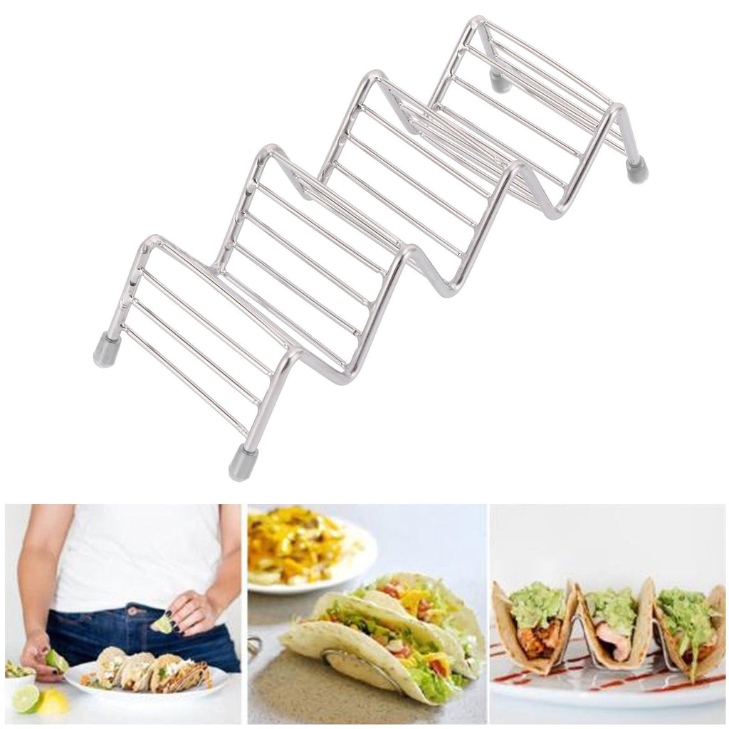 Taco Holder Innovative 304 Stainless Steel Pancake Stand Tray for Kitchen Restaurant3/4 Grid