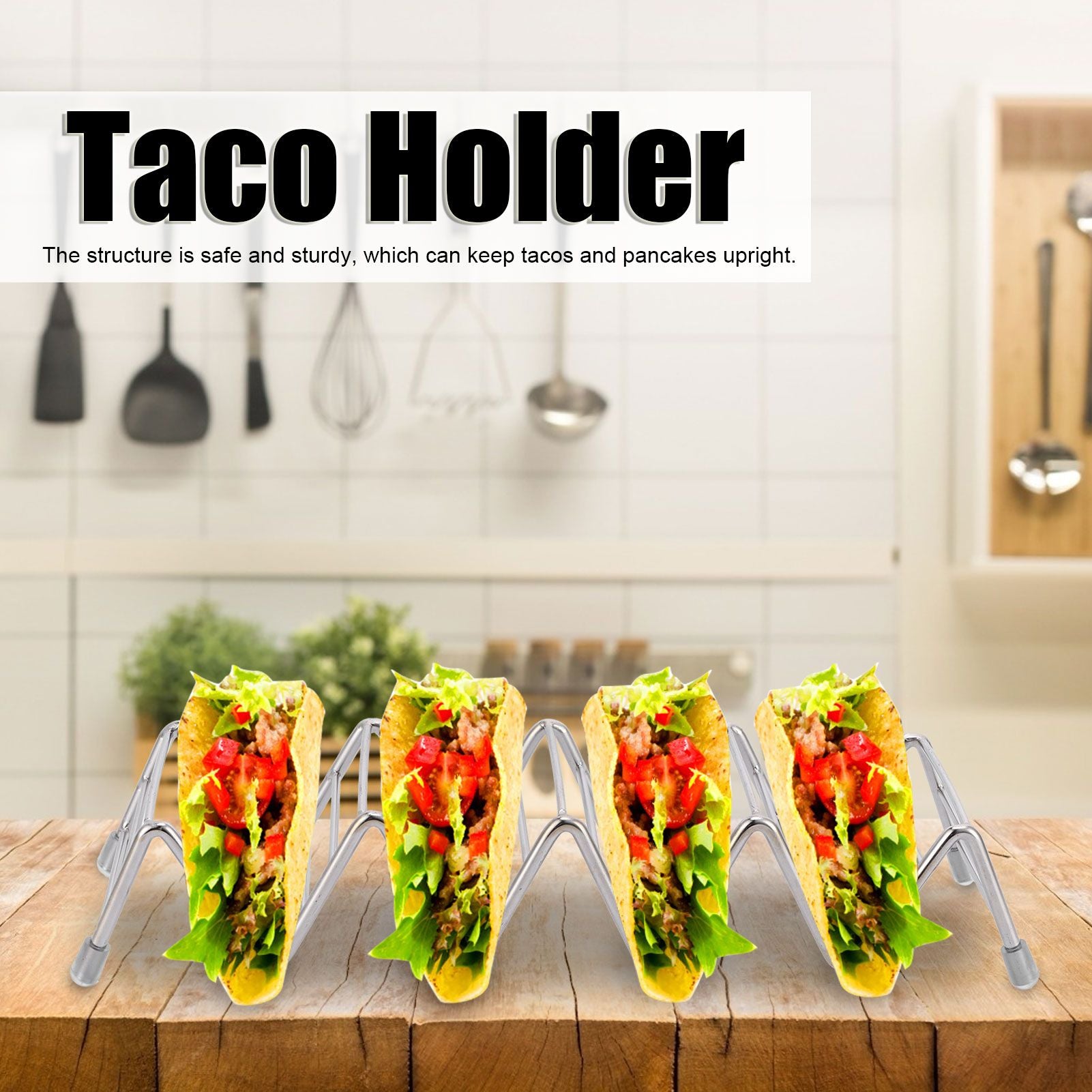 Taco Holder Innovative 304 Stainless Steel Pancake Stand Tray for Kitchen Restaurant4/5 Grid