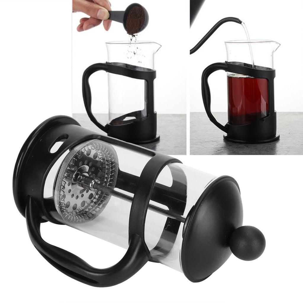 Coffee Tea Maker Kettle High Temperature Resistant Borosilicate Filter Teapot Hand Brewing Black350ml