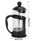 Coffee Tea Maker Kettle High Temperature Resistant Borosilicate Filter Teapot Hand Brewing Black350ml