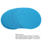 Felt Dish Protection Pad Bowl Anti Friction Pad Pot Stacking Food Plate Divider Separator Protectors(Lake Green 48PCS)