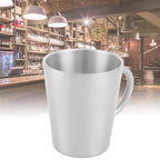 300ml Portable Mug 304 Stainless Steel Double Walled Insulated Coffee Beer Cup with HandleMatte Silver