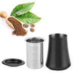 Coffee Powder Sieve 304 Stainless Steel Powder Sifter Container Home Filter CupBlack