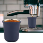 Stainless Steel Coffee Cup Double Wall Insulated Capsule Cup Mug for Home Coffee ShopDark Blue 160ml