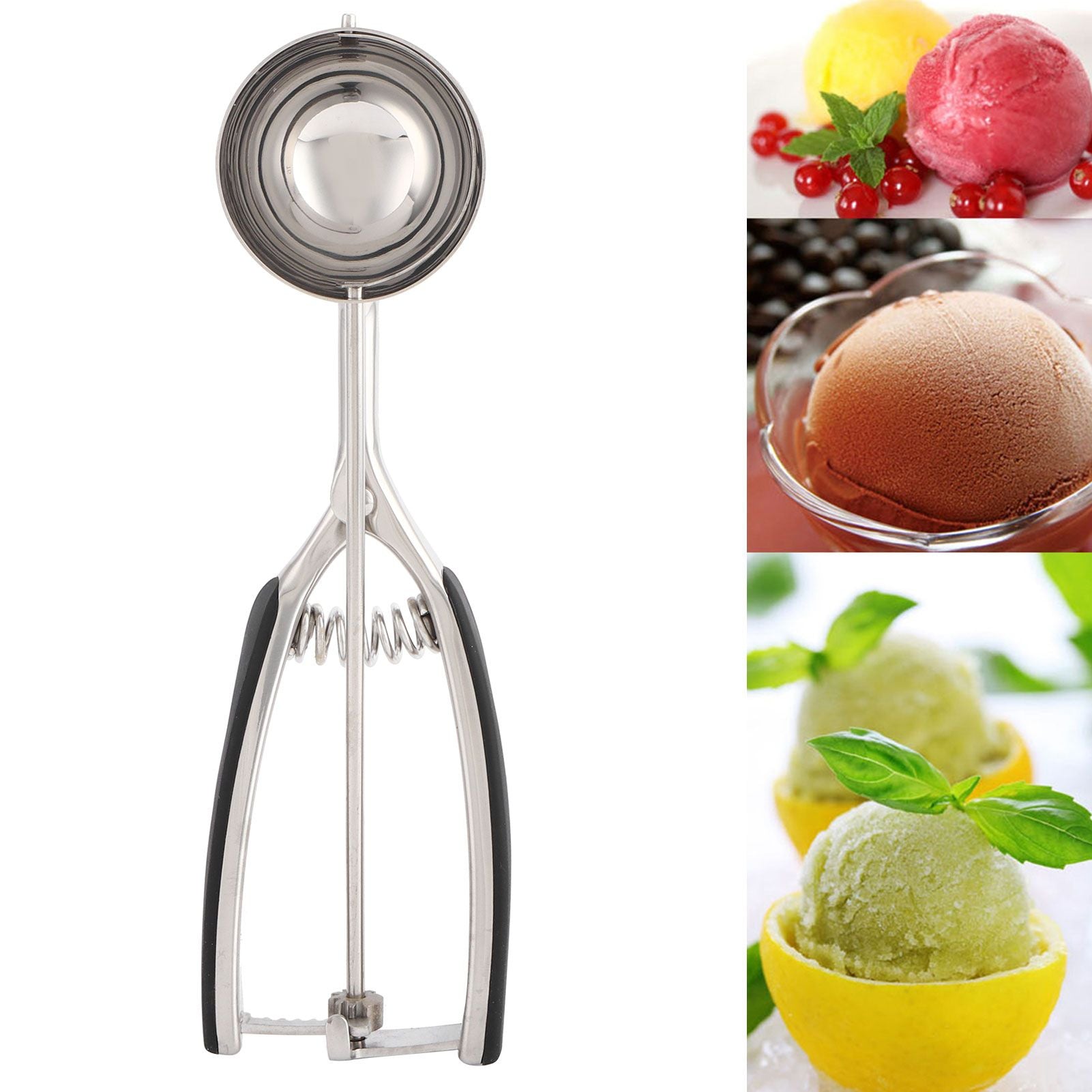 Ice Cream Spoon Stainless Steel Ice Cream Fruit Scoop Melon Baller Digging Ball for Kitchen55mm