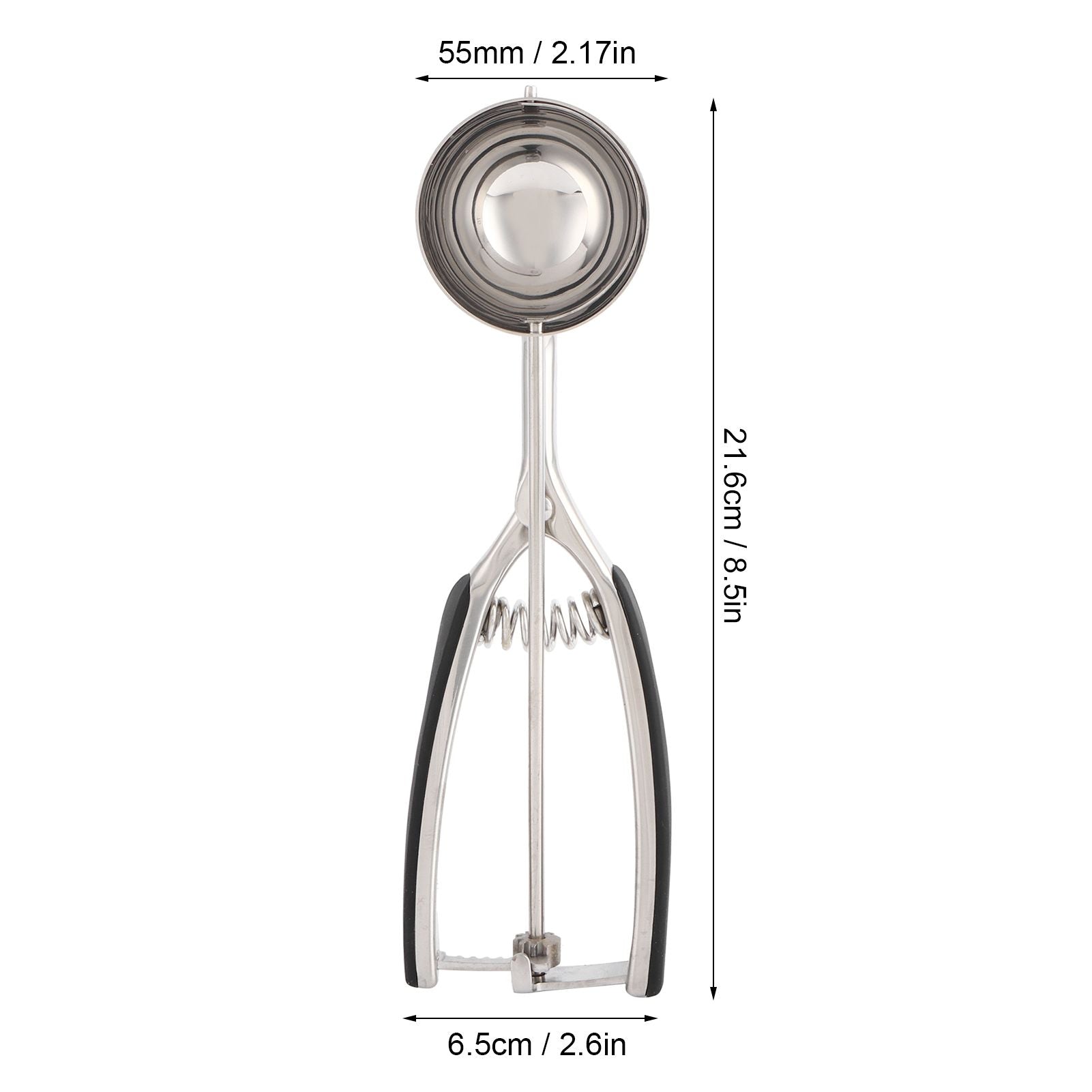 Ice Cream Spoon Stainless Steel Ice Cream Fruit Scoop Melon Baller Digging Ball for Kitchen55mm