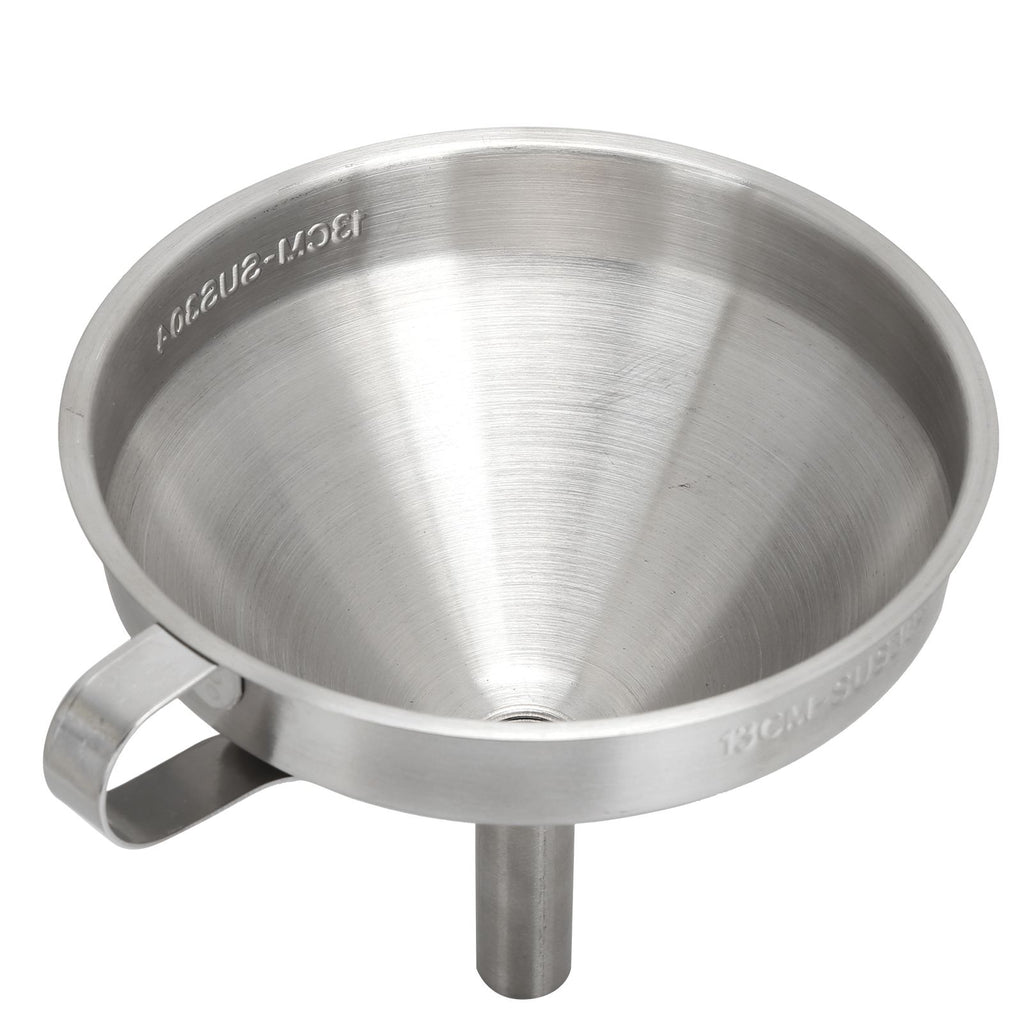 304 Stainless Steel Kitchen Funnel with Filter for Transferring of Liquid Dry Ingredients13cm Mouth Diameter
