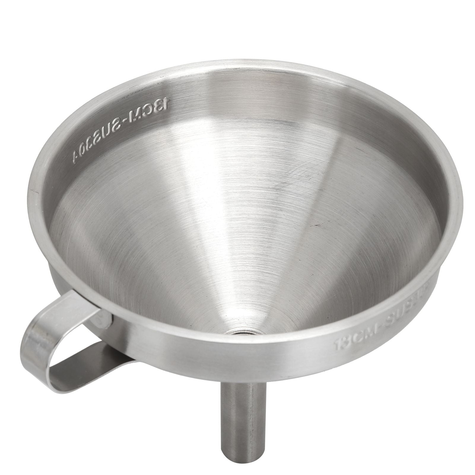 304 Stainless Steel Kitchen Funnel with Filter for Transferring of Liquid Dry Ingredients13cm Mouth Diameter