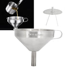 304 Stainless Steel Kitchen Funnel with Filter for Transferring of Liquid Dry Ingredients13cm Mouth Diameter