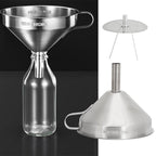 304 Stainless Steel Kitchen Funnel with Filter for Transferring of Liquid Dry Ingredients13cm Mouth Diameter