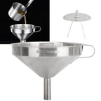 304 Stainless Steel Kitchen Funnel with Filter for Transferring of Liquid Dry Ingredients15cm Mouth Diameter