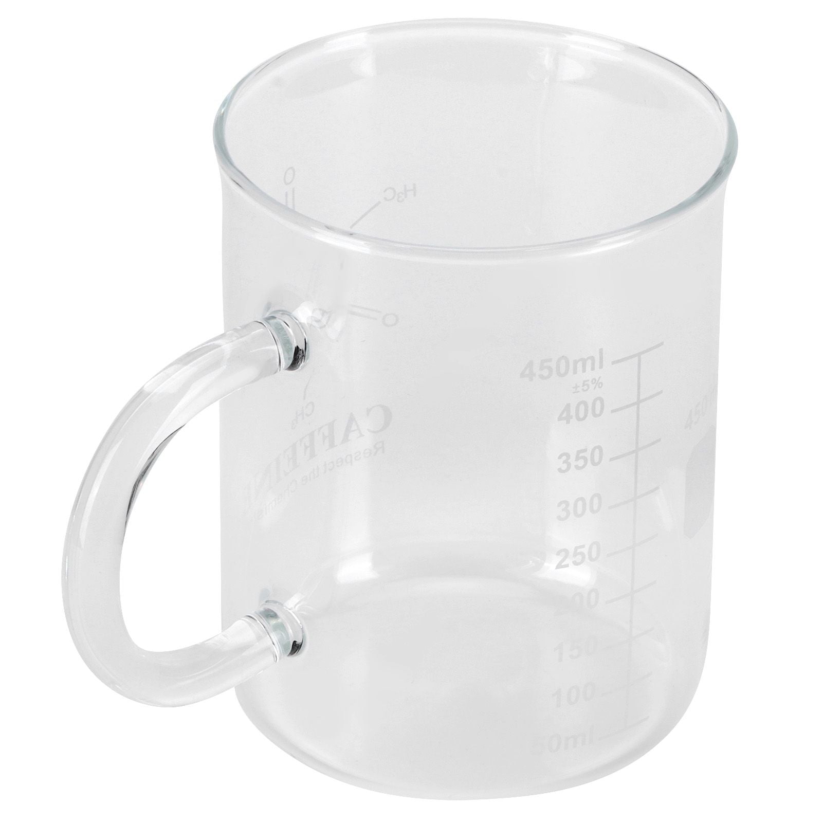 Beaker Mug Borosilicate Glass Cup with Handle and Measuring Scale for Coffee Tea