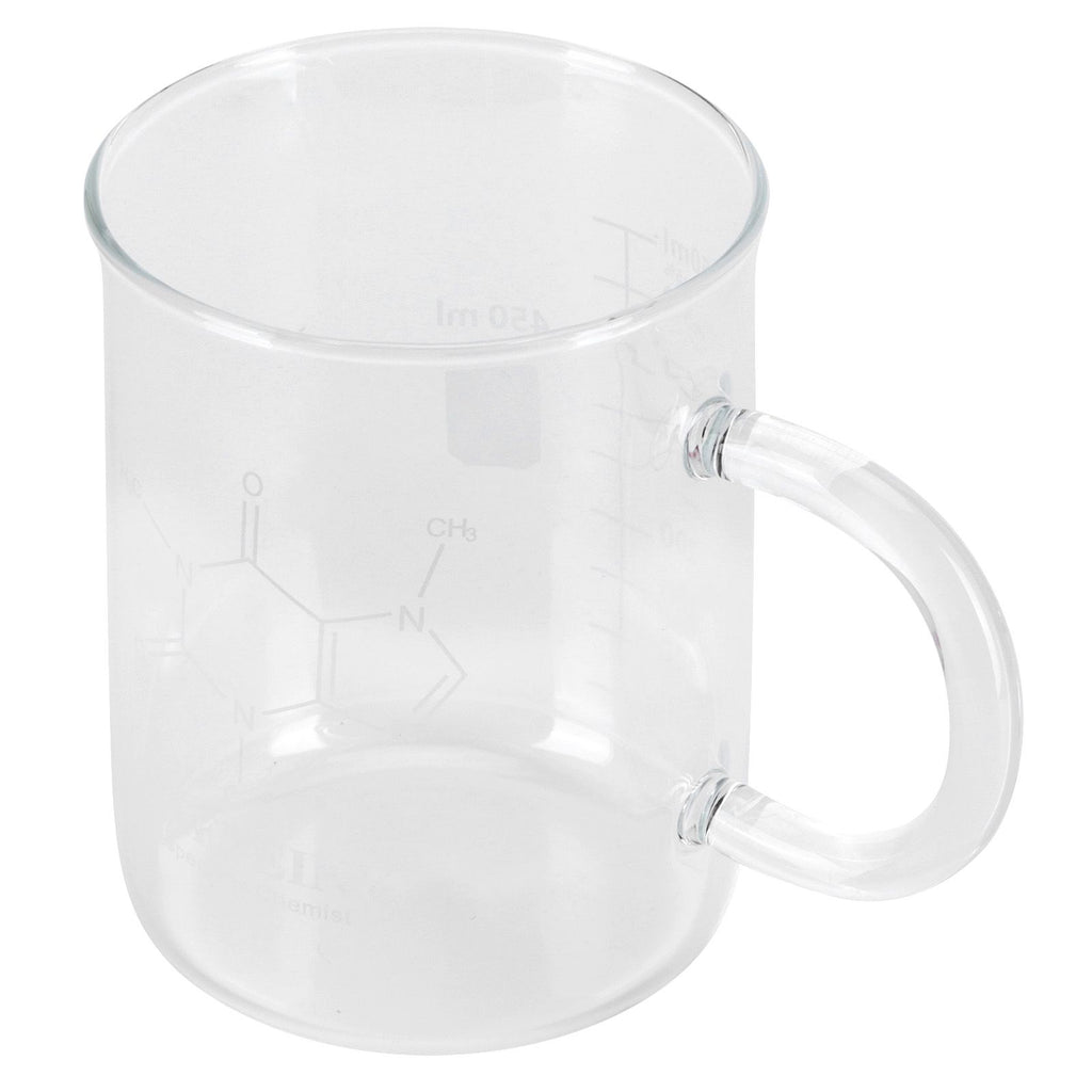 Beaker Mug Borosilicate Glass Cup with Handle and Measuring Scale for Coffee Tea
