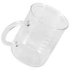 Beaker Mug Borosilicate Glass Cup with Handle and Measuring Scale for Coffee Tea