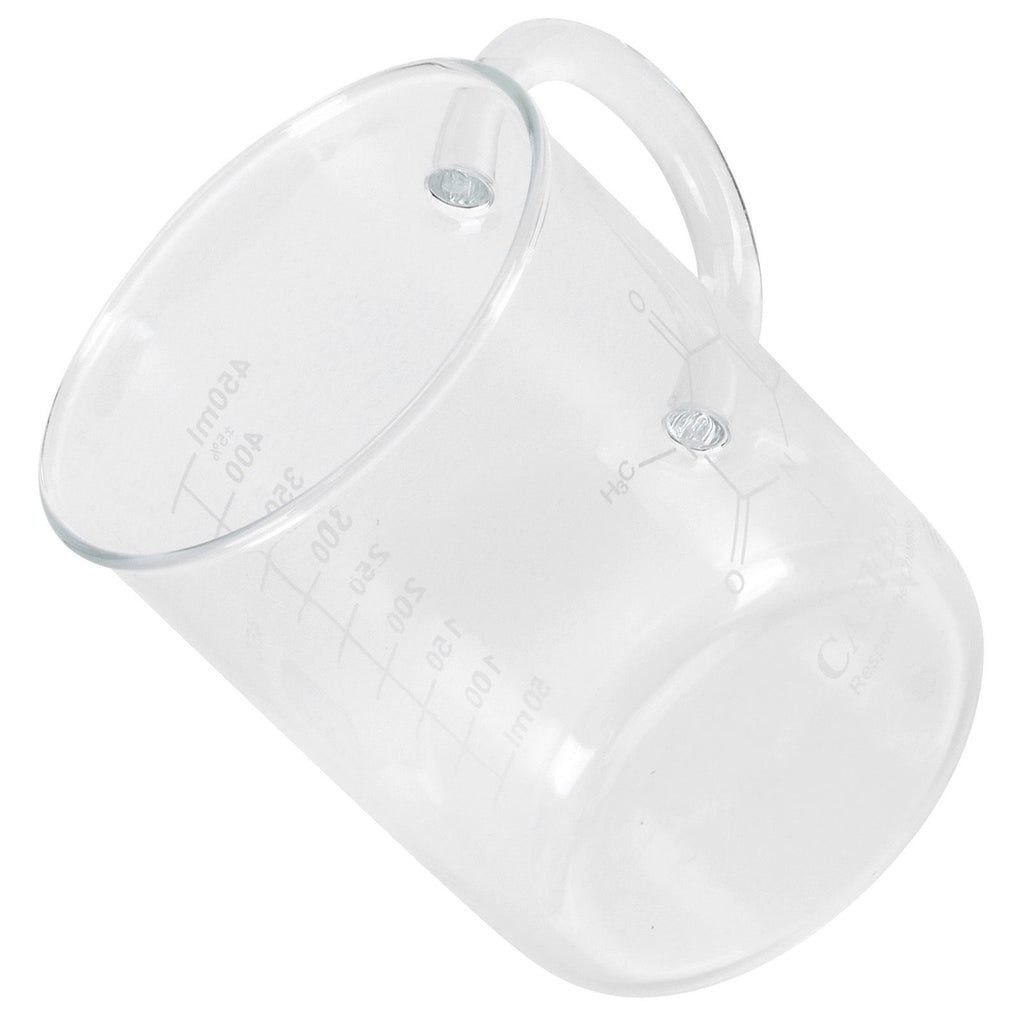Beaker Mug Borosilicate Glass Cup with Handle and Measuring Scale for Coffee Tea