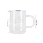 Beaker Mug Borosilicate Glass Cup with Handle and Measuring Scale for Coffee Tea