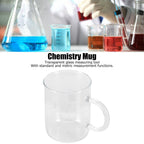 Beaker Mug Borosilicate Glass Cup with Handle and Measuring Scale for Coffee Tea