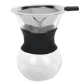 Reusable Glass Coffee Pot with Stainless Steel Filter Manual Drip Coffee Maker Set200ml