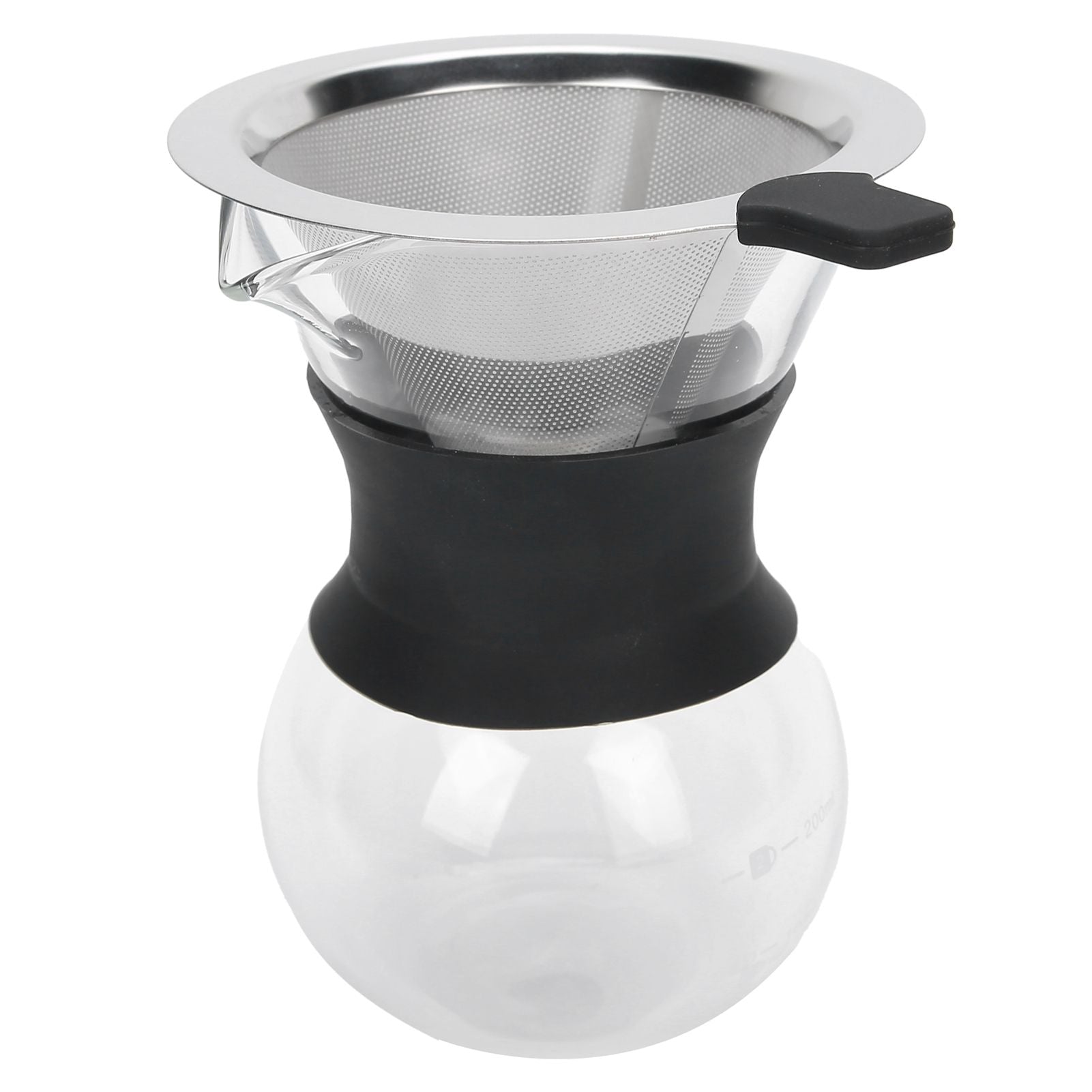 Reusable Glass Coffee Pot with Stainless Steel Filter Manual Drip Coffee Maker Set200ml
