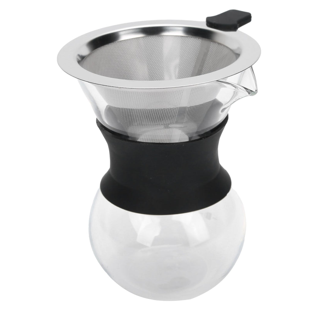 Reusable Glass Coffee Pot with Stainless Steel Filter Manual Drip Coffee Maker Set200ml