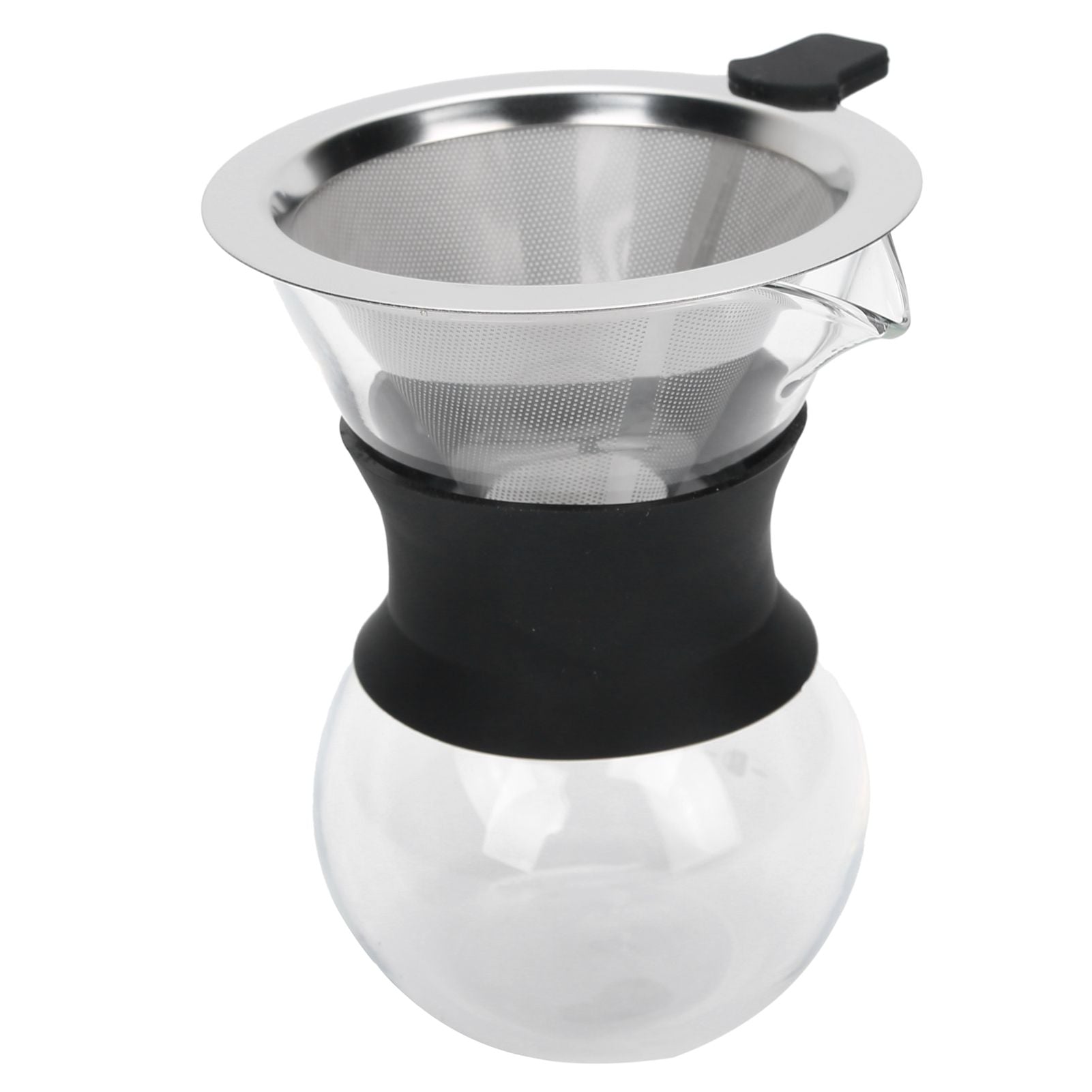 Reusable Glass Coffee Pot with Stainless Steel Filter Manual Drip Coffee Maker Set200ml