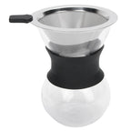 Reusable Glass Coffee Pot with Stainless Steel Filter Manual Drip Coffee Maker Set200ml