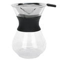 Reusable Glass Coffee Pot with Stainless Steel Filter Manual Drip Coffee Maker Set400ml