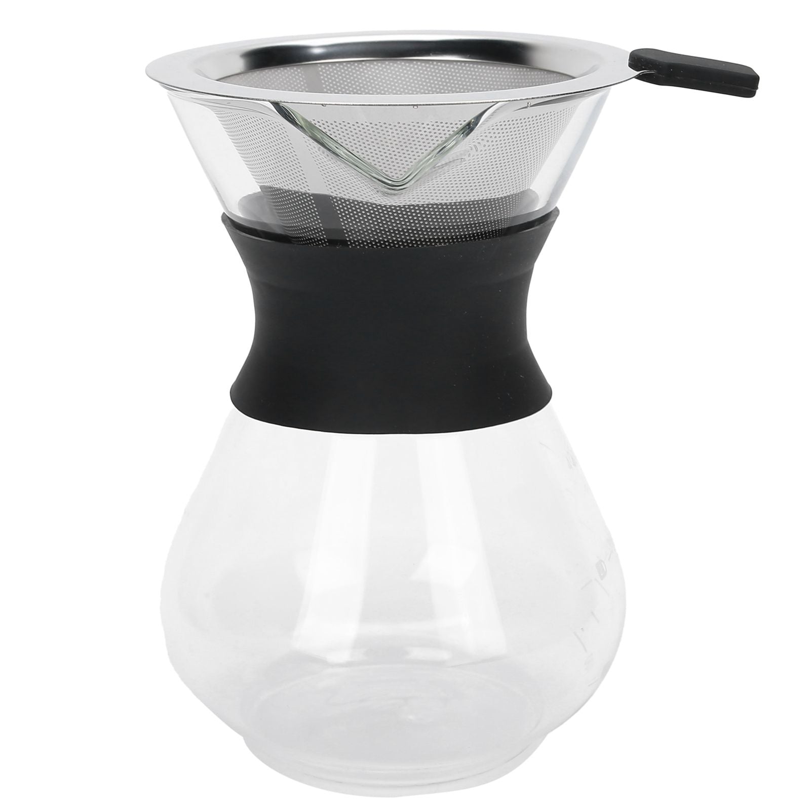 Reusable Glass Coffee Pot with Stainless Steel Filter Manual Drip Coffee Maker Set400ml