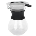 Reusable Glass Coffee Pot with Stainless Steel Filter Manual Drip Coffee Maker Set400ml