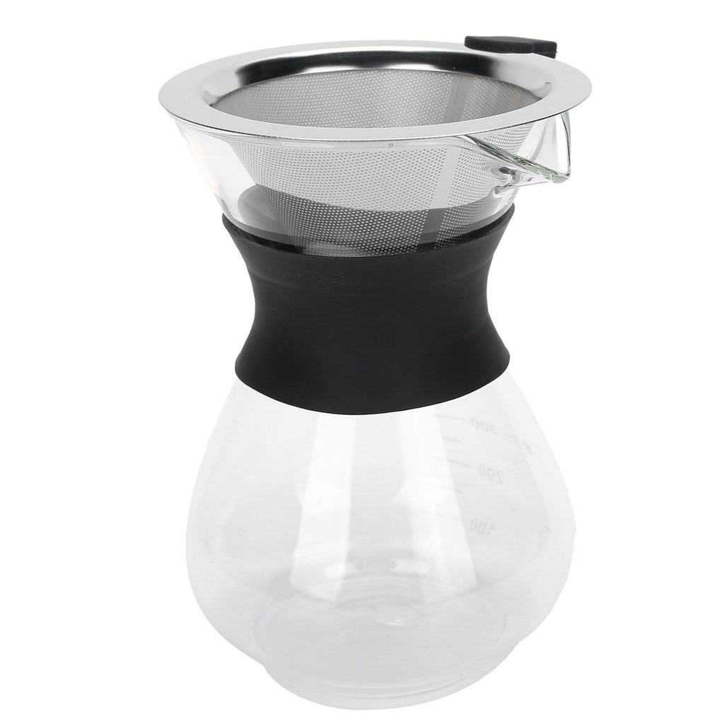 Reusable Glass Coffee Pot with Stainless Steel Filter Manual Drip Coffee Maker Set400ml