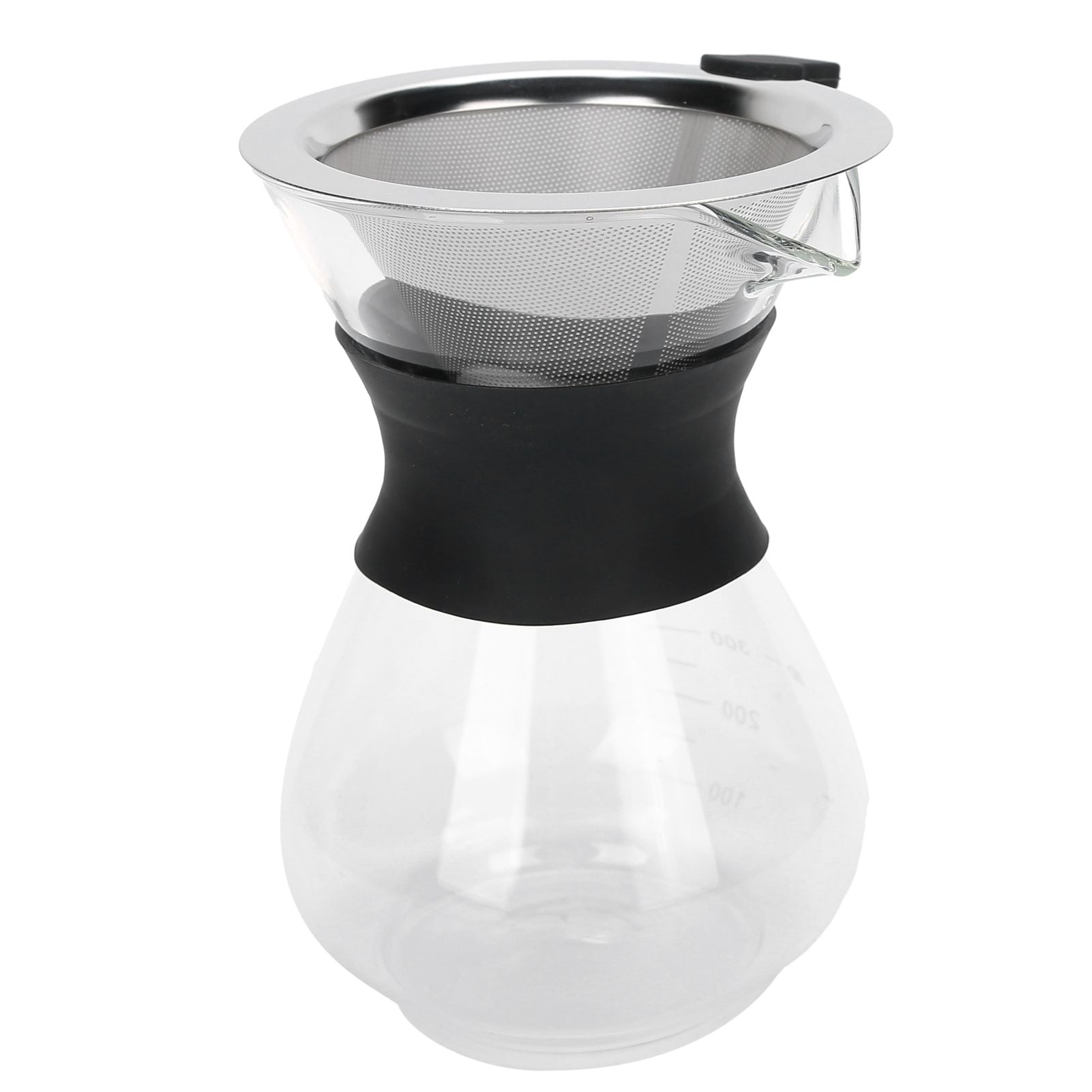 Reusable Glass Coffee Pot with Stainless Steel Filter Manual Drip Coffee Maker Set400ml