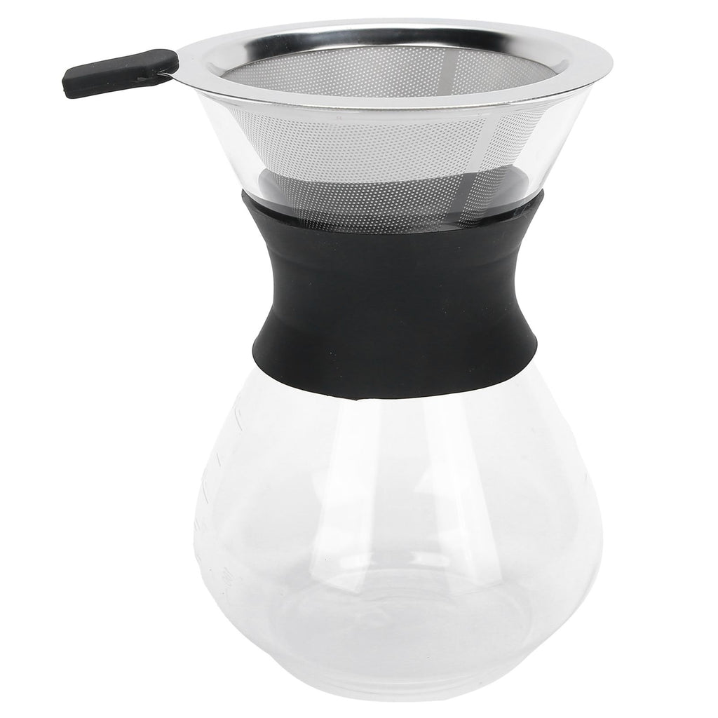 Reusable Glass Coffee Pot with Stainless Steel Filter Manual Drip Coffee Maker Set400ml