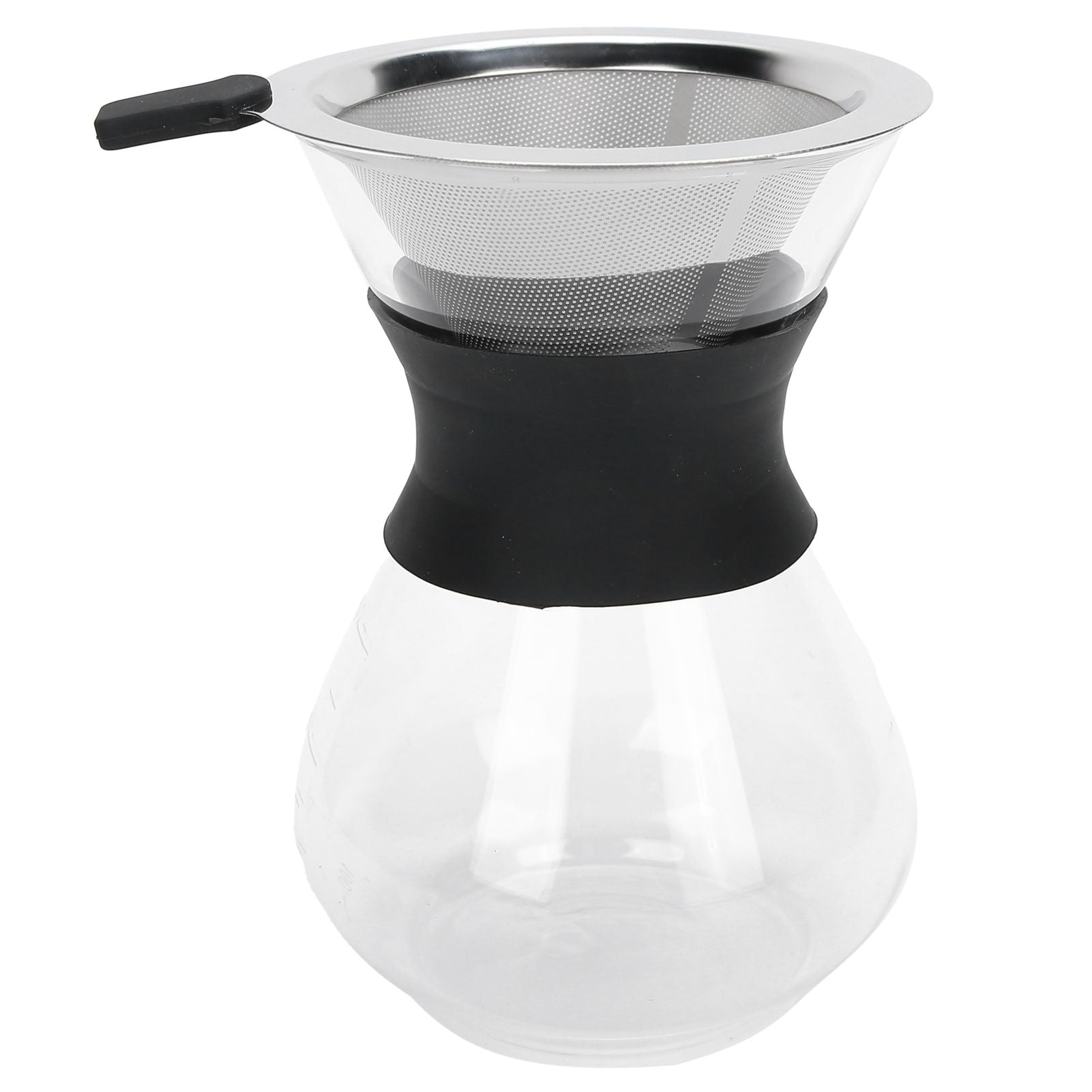 Reusable Glass Coffee Pot with Stainless Steel Filter Manual Drip Coffee Maker Set400ml