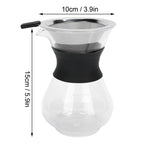 Reusable Glass Coffee Pot with Stainless Steel Filter Manual Drip Coffee Maker Set400ml