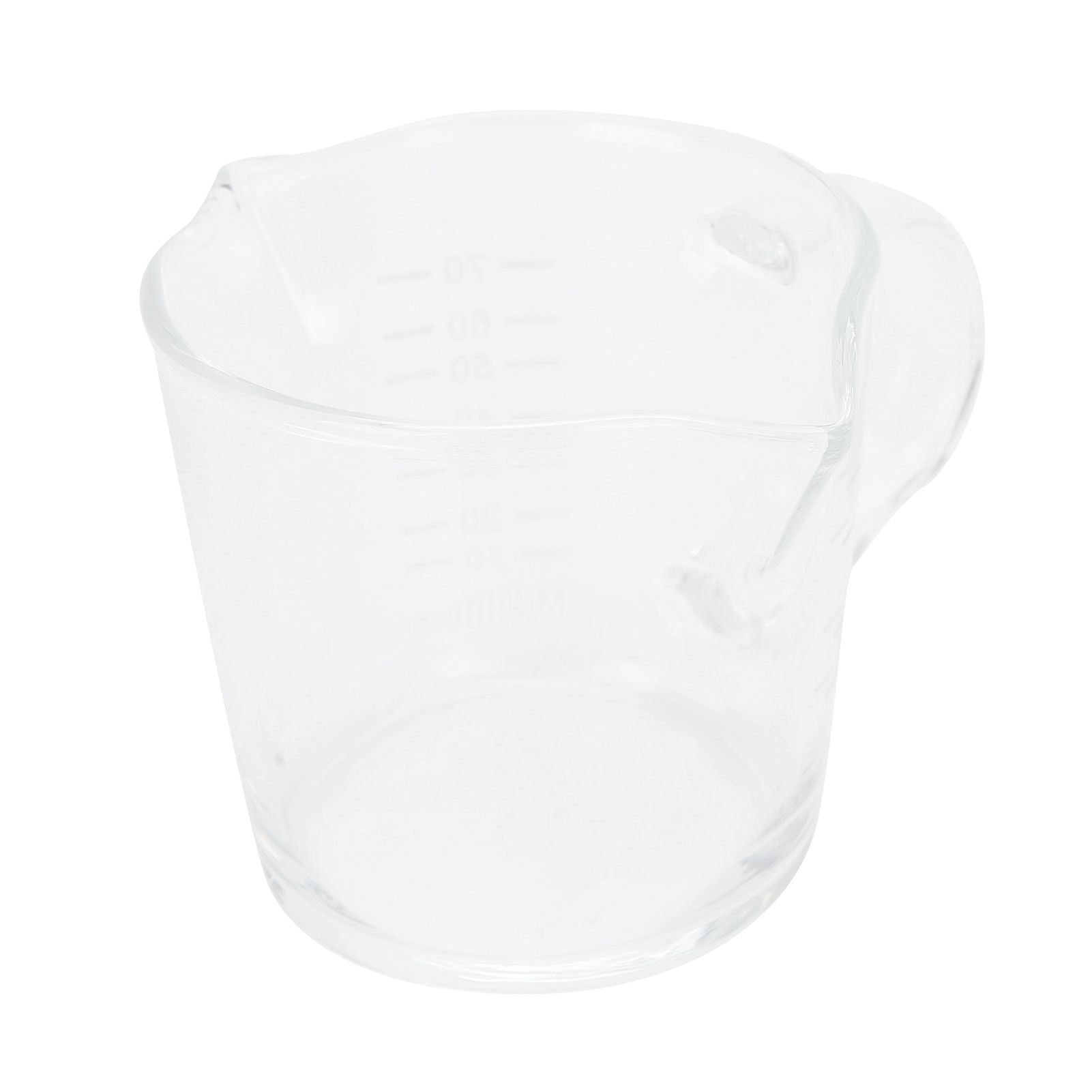 Coffee Cup with Double Spouts Scale Hand Made Borosilicate Glass Measuring Cup 70ml
