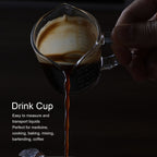 Coffee Cup with Double Spouts Scale Hand Made Borosilicate Glass Measuring Cup 70ml