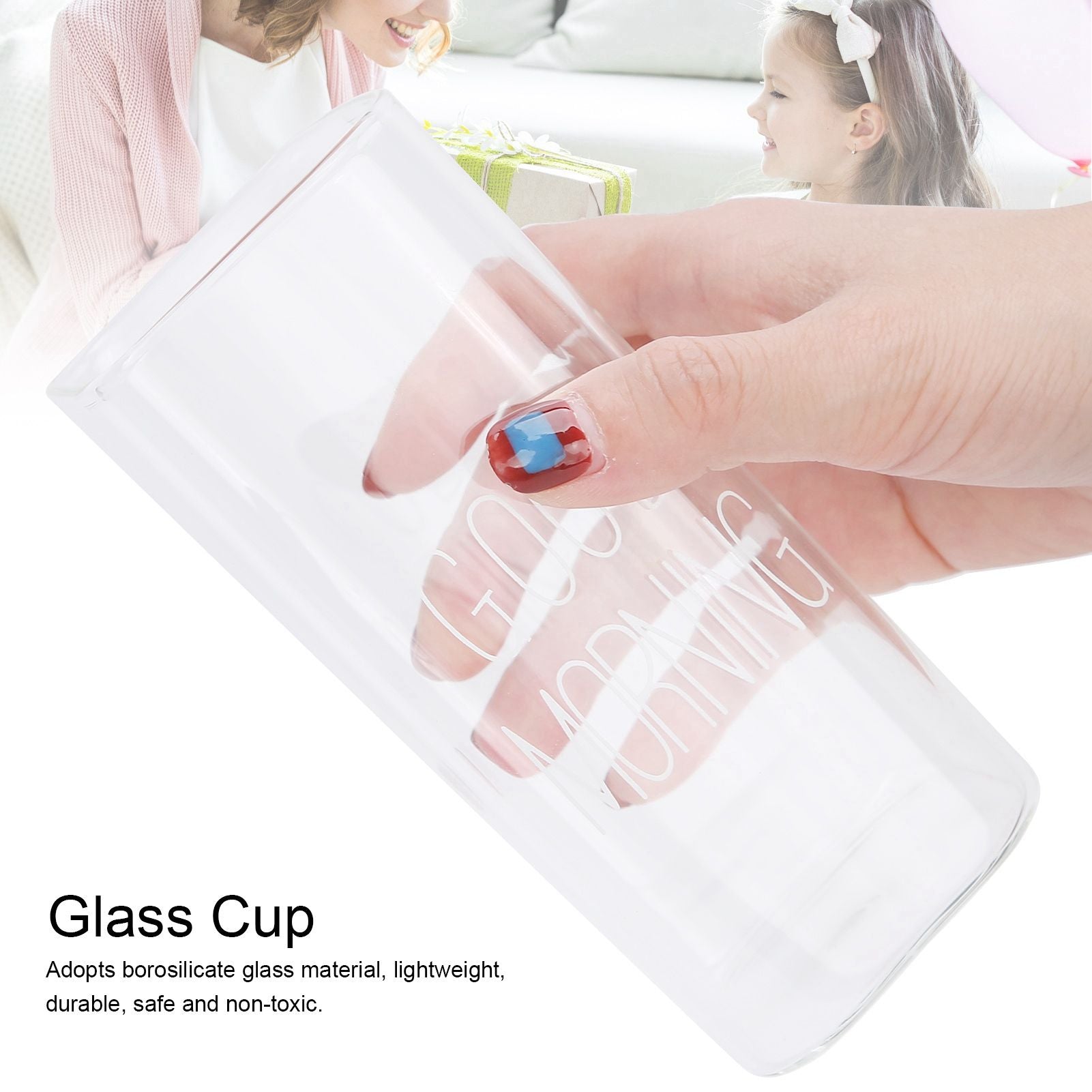 Transparent Milk Cup Innovative Coffee Mug Tea Drink Glass Drinkware for Home ShopWhite Label 400ml