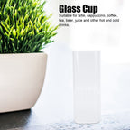 Transparent Milk Cup Innovative Coffee Mug Tea Drink Glass Drinkware for Home ShopWhite Label 400ml