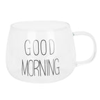Coffee Cup Transparent Borosilicate Glass Mug with Handle for Milk Tea Cocktail BeverageBlack Label