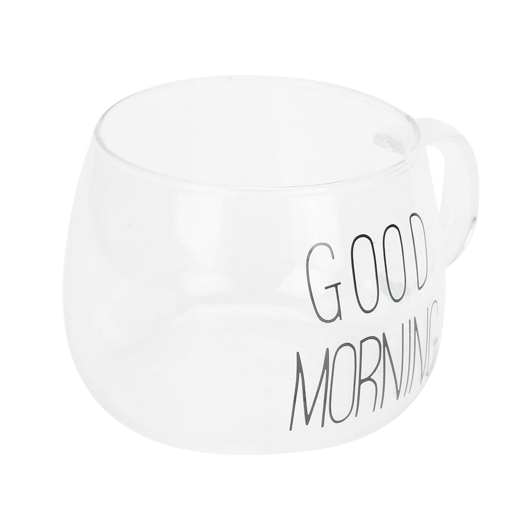 Coffee Cup Transparent Borosilicate Glass Mug with Handle for Milk Tea Cocktail BeverageBlack Label