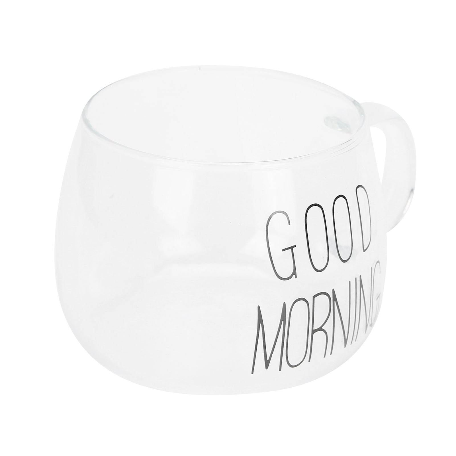 Coffee Cup Transparent Borosilicate Glass Mug with Handle for Milk Tea Cocktail BeverageBlack Label